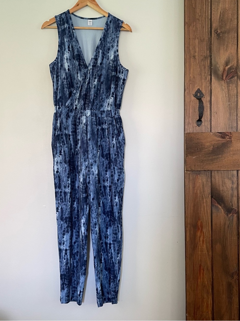 Old Navy Active Blue Tie Dye Jumpsuit Pants Romper Medium Sporty Athleisure